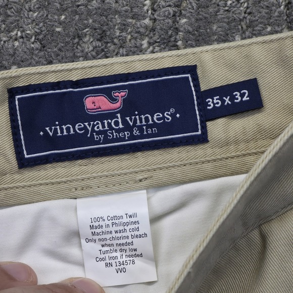 NWT Vineyard Vines Mens 35x32 Classic Fit Club‎ Pant Chinos Khaki Beachnut Twill - Picture 6 of 10